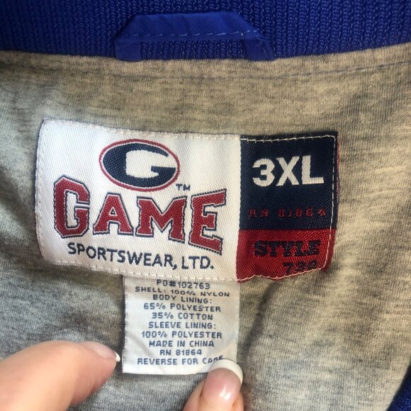 Game Sportswear Pullover Jacket Mens Size 3XL Blue Yellow Lined Windbreaker - Picture 5 of 7